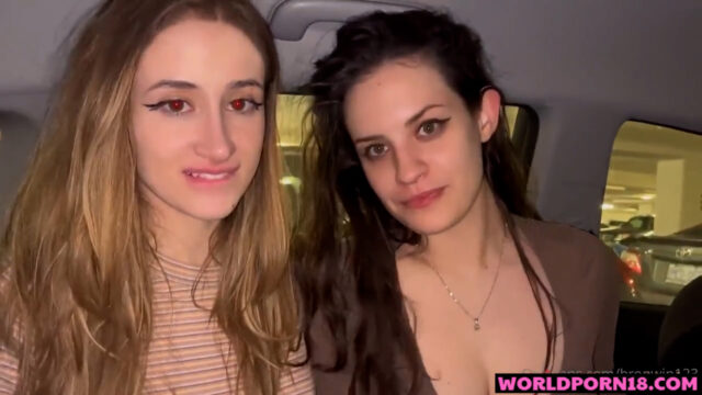 Bronwin Aurora new threesome in car porn video
